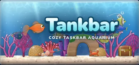 The Tankbar header capsule: the logo over a colorful coral reef tank.