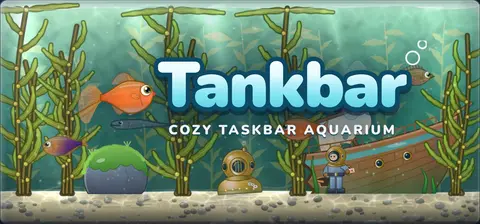 The Tankbar library header: the logo over a green kelp forest tank.