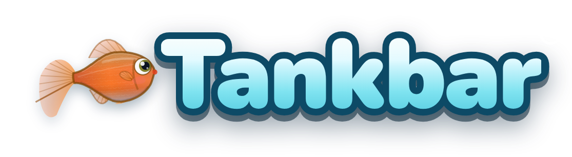 Tankbar logo: a small orange fish and the word Tankbar.
