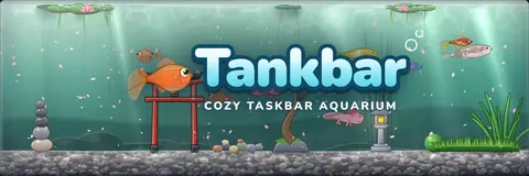 The Tankbar social header: the logo over a calm pond tank.